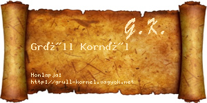 Grüll Kornél névjegykártya